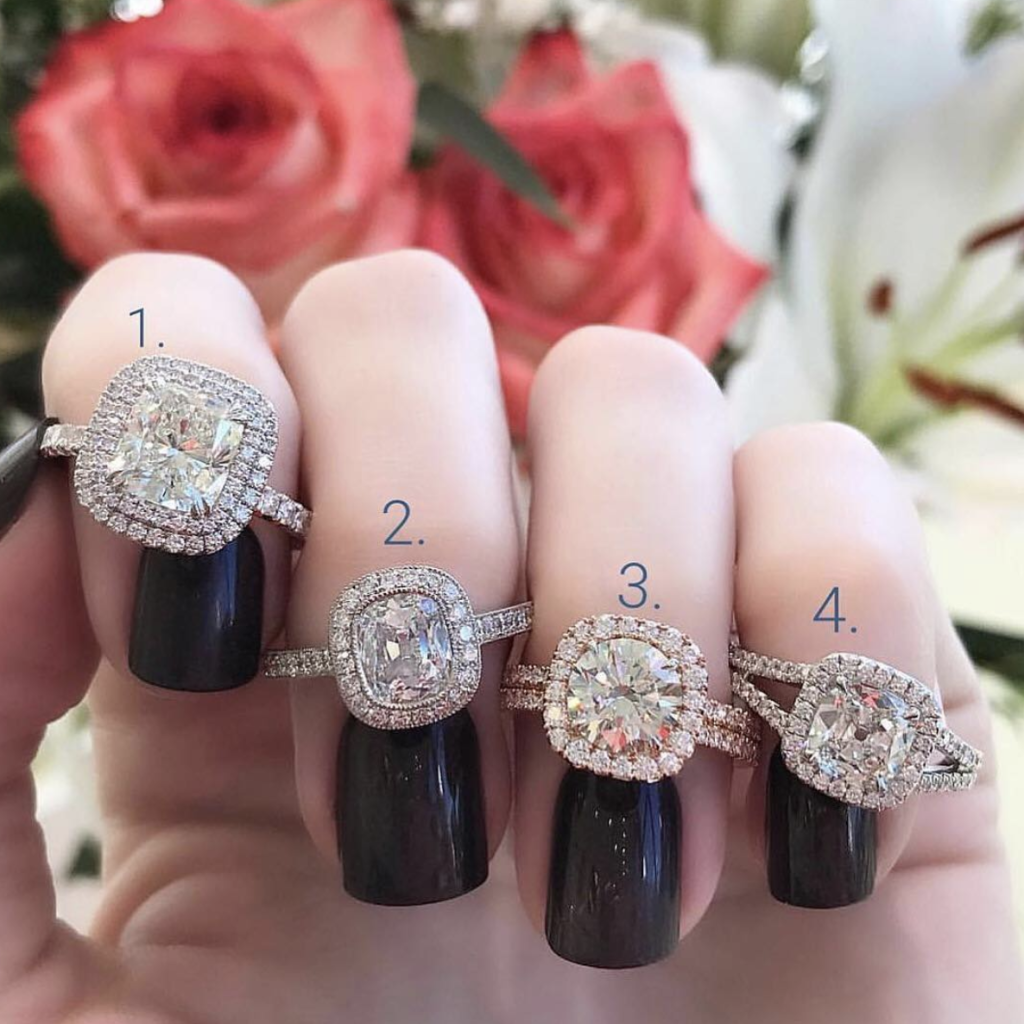 Lyla - Pillow Shape Halo Pavé Bridal Ring Set | Luxe Wholesale Diamonds