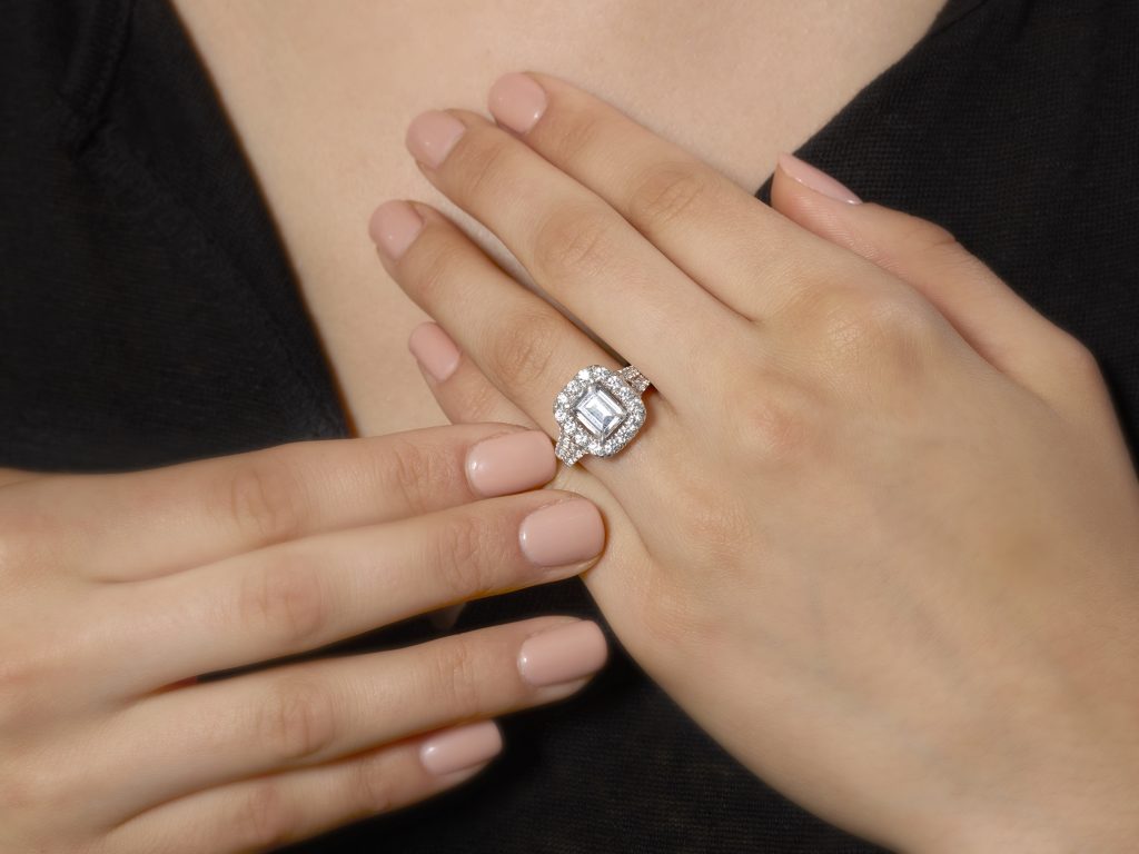 Emerald Cut Diamond Ring, Solitaire Engagement Ring